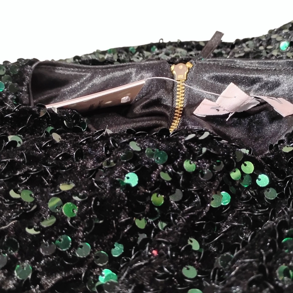 Emerald Green Sequin Blouse Small